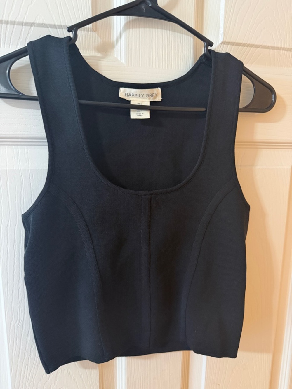 Happily Grey Black Sleeveless Crop Tank
